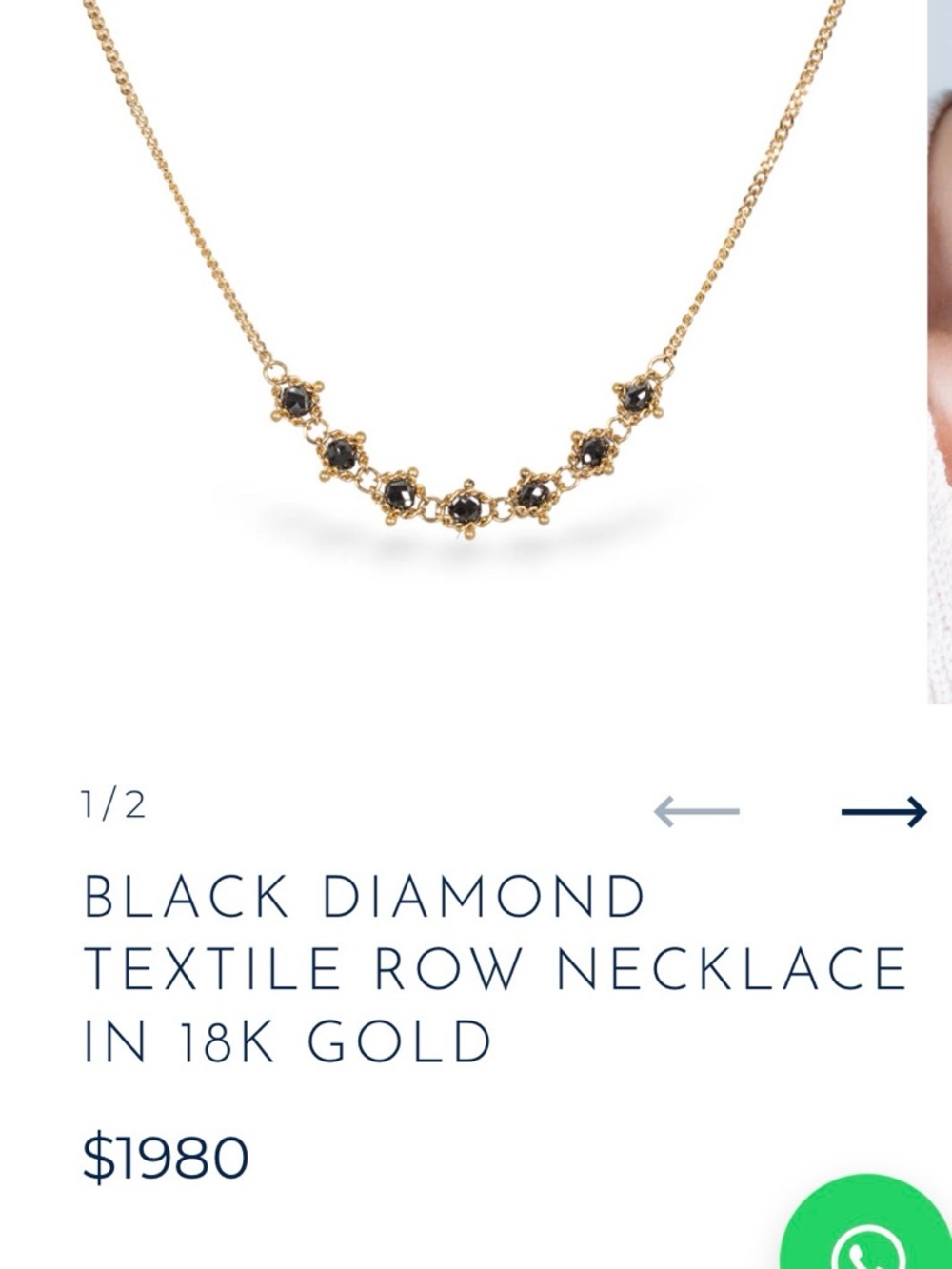 Sundance Designer Amali Black Diamond Textile Necklace in 18K Yellow Gold $1980
